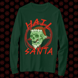 Hail Santa - Halloween Zombie Rocker Skull T Shirt
