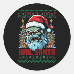 Hail Santa Heavy Metall Headbanger God jul X Runt Klistermärke