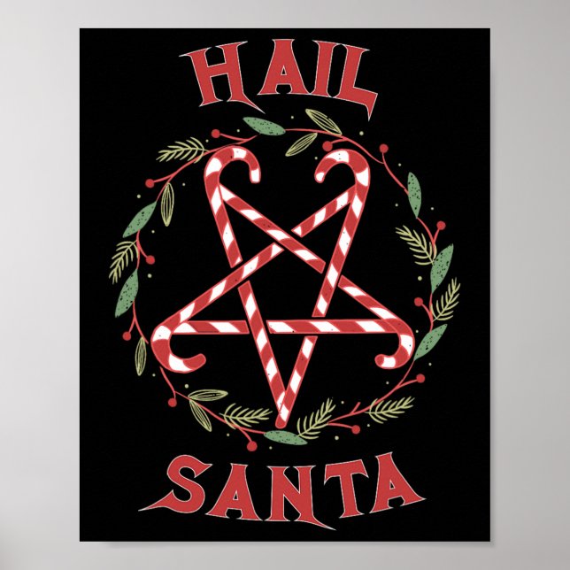 Hail Santa jul Krampus kläder  Poster (Framsidan)
