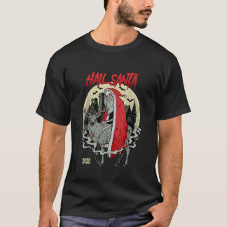 Hail Santa Retro Horror Ugly jul T Shirt