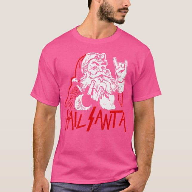 Hail Santa Sleigher Heavy Metall jul Julafton Roc T Shirt (Framsida)