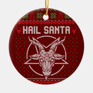 Hail Santa Ugly Festive Graphic Julgransprydnad Keramik