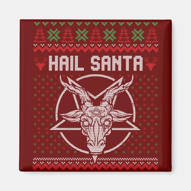 Hail Santa Ugly Festive Graphic Magnet (Framsidan)