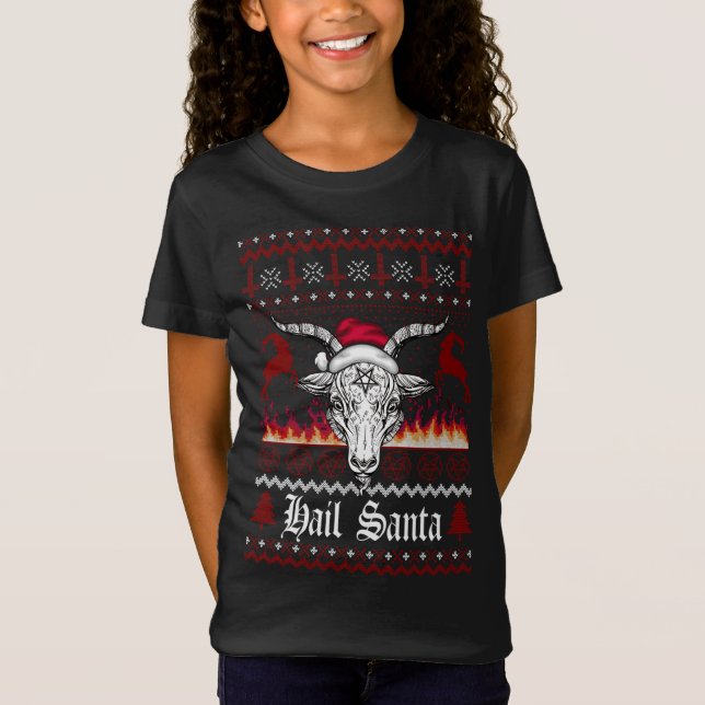 Hail Santa Ugly jul Matchningsfamilj T Shirt (Framsida)