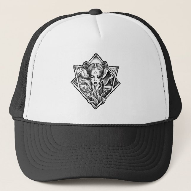 Hail Satan - 666 Kor Cap - Antichrist Truckercap Truckerkeps (Framsida)