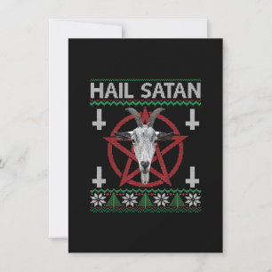 Hail Satan Getingehuvud Pentagram Rolig Satanisk F Inbjudningar