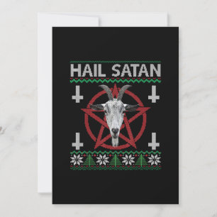 Hail Satan Goat Head Pentagram Funny Satanic Ugand Inbjudningar