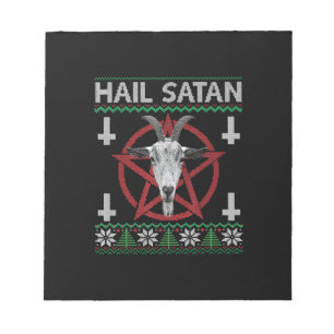 Hail Satan Goat Head Pentagram Funny Satanic Ugly Anteckningsblock