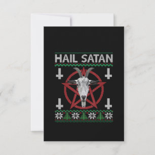 Hail Satan Goat Head Pentagram Funny Satanic Ugly Tack Kort