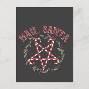 Hail Satan jul Krampus Julafton Djävulen Candy Helg Vykort
