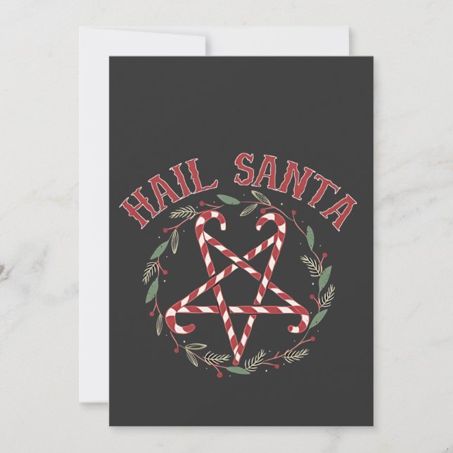 Hail Satan jul Krampus Julafton Djävulen Candy Inbjudningar (Framsida)