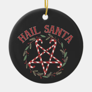 Hail Satan jul Krampus Julafton Djävulen Candy Julgransprydnad Keramik
