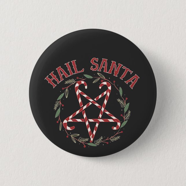 Hail Satan jul Krampus Julafton Djävulen Candy Knapp (Framsida)
