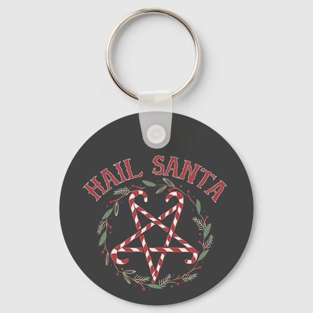 Hail Satan jul Krampus Julafton Djävulen Candy Nyckelring (Framsida)
