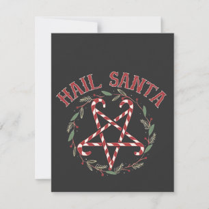 Hail Satan jul Krampus Xmas Djävul Godis Anteckningskort