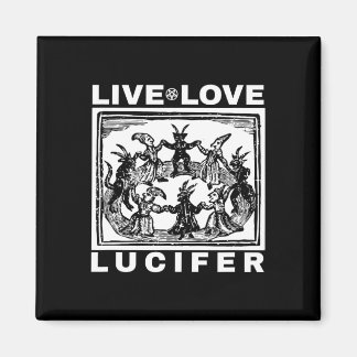 Hail Satan Live Kärlek Lucifer med dancing Demons Magnet