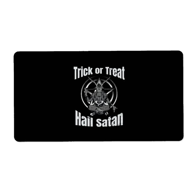 Hail Satan Pentagram Goat Halloween Fraktsedel (Framsidan)