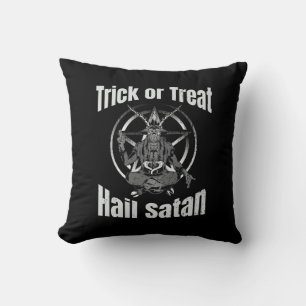 Hail Satan Pentagram Goat Halloween Kudde