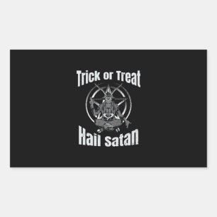 Hail Satan Pentagram Goat Halloween Rektangulärt Klistermärke