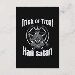 Hail Satan Pentagram Goat Halloween Tilläggskort