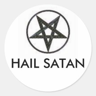 HAIL SATAN RUNT KLISTERMÄRKE