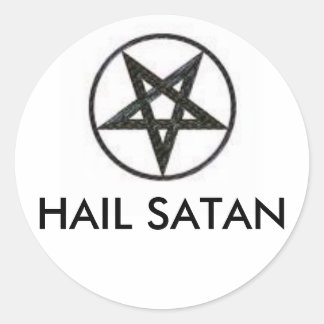 HAIL SATAN RUNT KLISTERMÄRKE