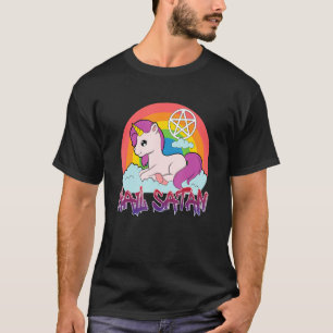 Hail Satan Unicorn Text Humor Lycklig Jokes T Shirt