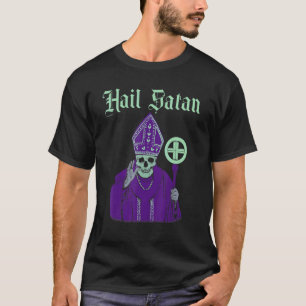 Hail Satanic Vintage Horror Church Djävulen Manar T Shirt