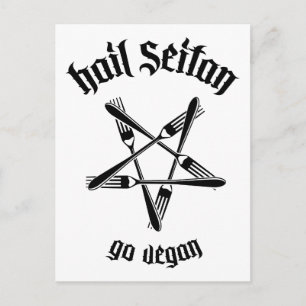 Hail Seitan 1.1 (svart) Vykort
