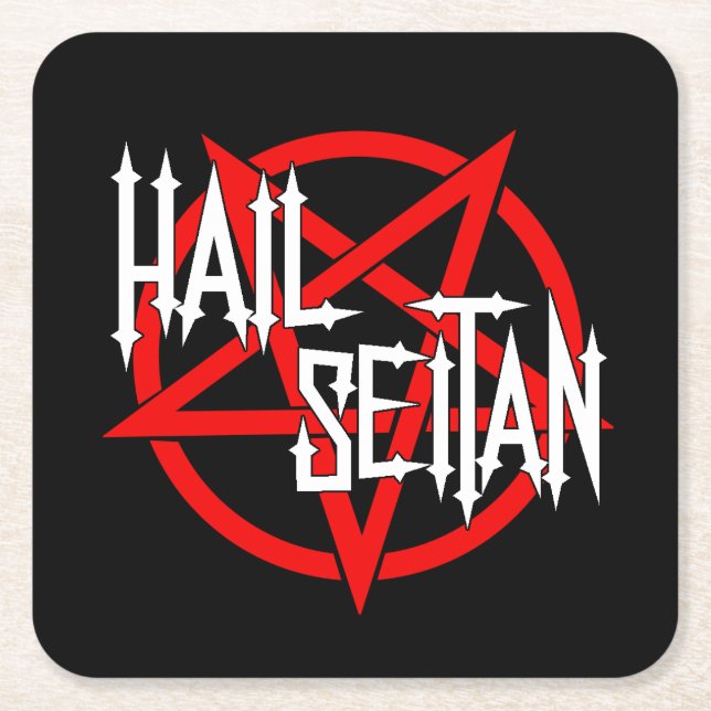 Hail Seitan Square Papper Underlägg Kvadrat (Framsidan)