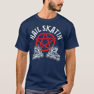 Hail Skatin Satanic Kor Roller Skating Satan Pen T Shirt