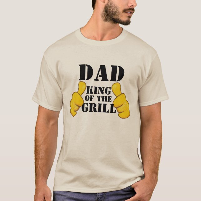 Hail till Grill Kung BBQ Älskare Pappa Tee (Framsida)
