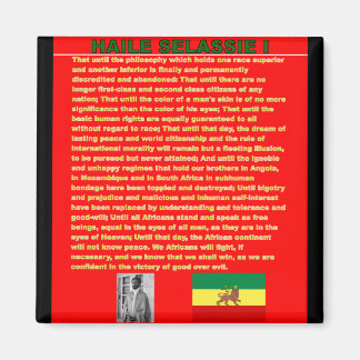 Haile Selassie Berömd Krig Tal till FN 1963 Magnet