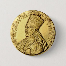 Haile Selassie Button Rasta Reggae Merchandise Knapp