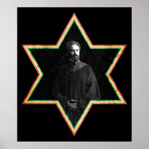 Haile Selassie davidsstjärna Poster