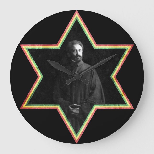 Haile Selassie davidsstjärna Stor Klocka (Framsida)