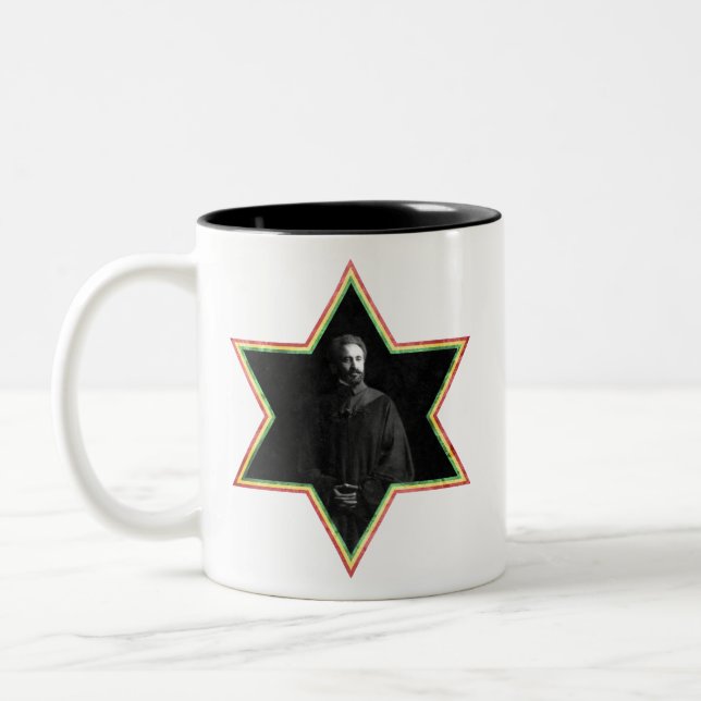 Haile Selassie davidsstjärna Två-Tonad Mugg (Vänster)