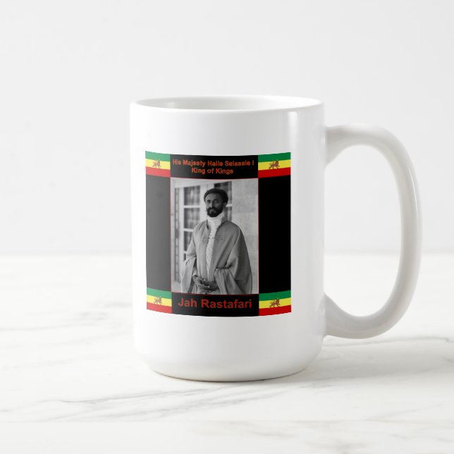 Haile Selassie det lejont av Judah, Jah Rastafari Kaffemugg (Höger)