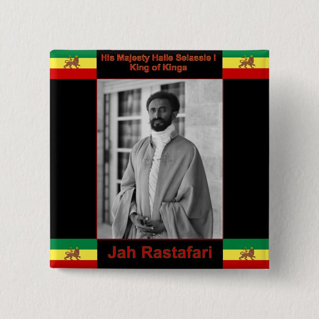 Haile Selassie det lejont av Judah, Jah Rastafari Knapp (Framsida)