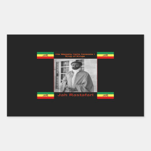 Haile Selassie det lejont av Judah, Jah Rastafari Rektangulärt Klistermärke
