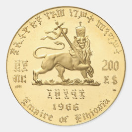 Haile Selassie Empire of Ethiopia Rasta Sticker Runt Klistermärke