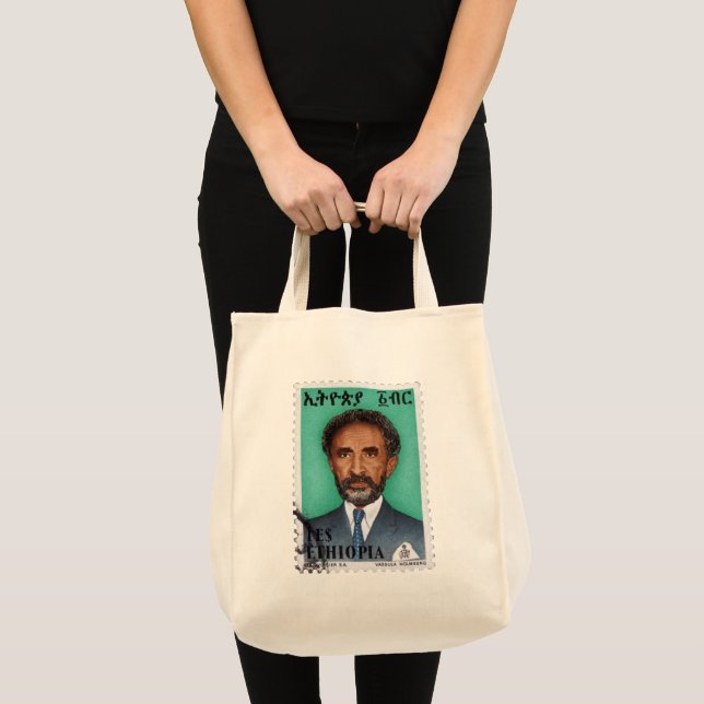 Haile Selassie Empire of Ethiopia Rastafari Bag Tygkasse (Framsida (produkt))