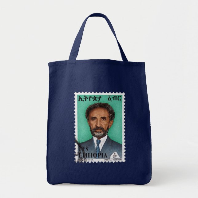 Haile Selassie Empire of Ethiopia Rastafari Bag Tygkasse (Framsidan)