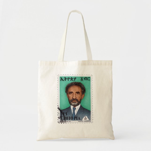Haile Selassie Empire of Ethiopia Rastafari Bag Tygkasse (Framsidan)