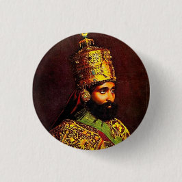 Haile Selassie Empire of Ethiopia Rastafari Button Knapp