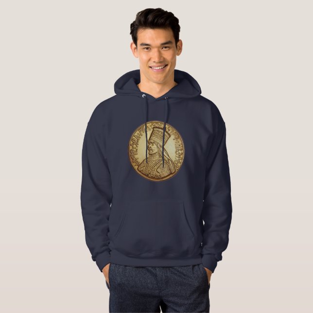 Haile Selassie Empire of Ethiopia Rastafari Hoodie (Hel framsida)