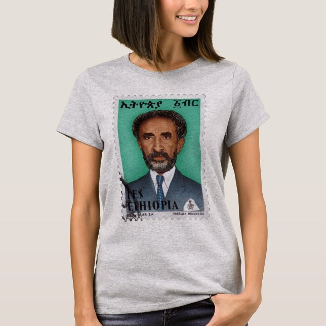 Haile Selassie Empire of Ethiopia Rastafari Shirt Tee Shirt (Framsida)