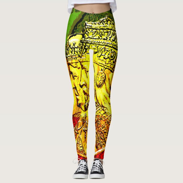 Haile Selassie Empress Menen Rasta Leggings (Framsida)