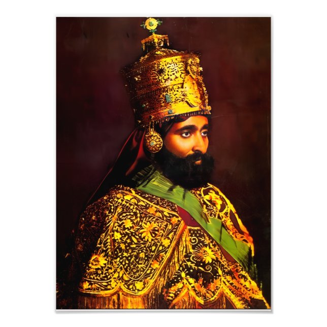 Haile Selassie HIM Jah Rastafari Kunstdruck Fototryck (Framsidan)