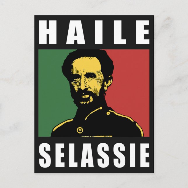 Haile Selassie - HIM - Rastafari - vykort (Framsida)